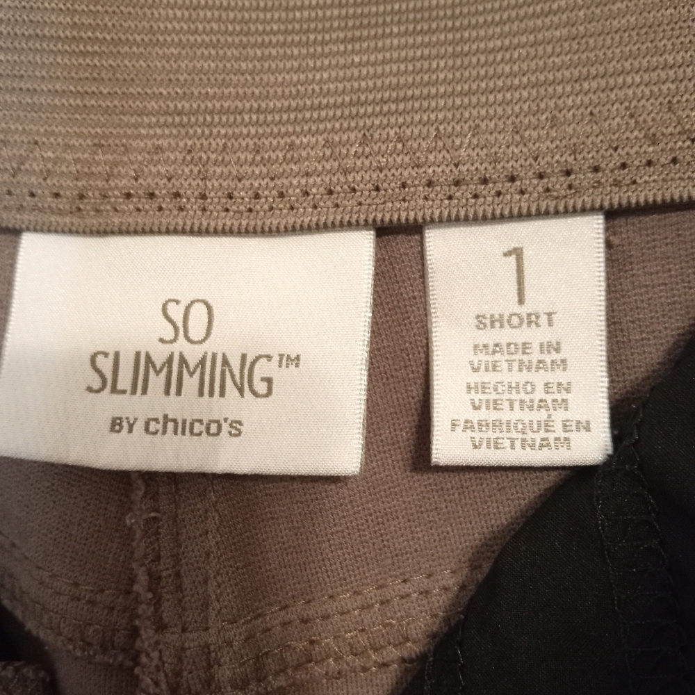 CHICO'S So Slimming® Hidden Tummy Pants in Tan Sz M - Picture 6 of 6
